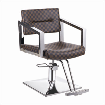 Fashion new salon instrument hair cutting chair plaid leather haircut lift chair